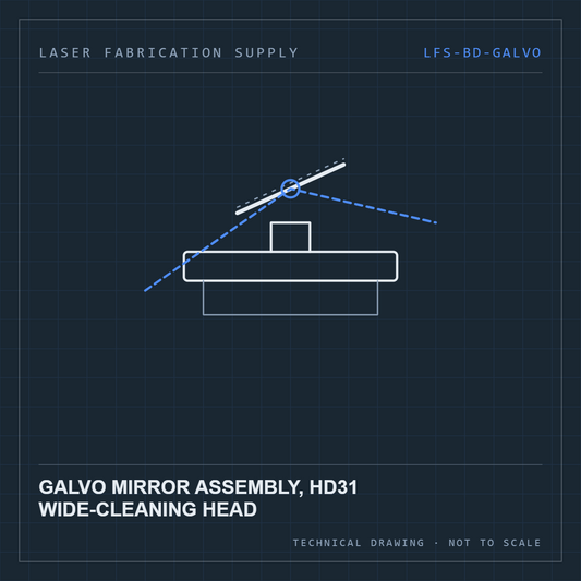Bodor Galvo mirror assembly, HD31 wide-cleaning head — technical drawing