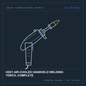 Bodor HD21 air-cooled handheld welding torch, complete — technical drawing