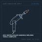 Bodor HD31 water-cooled handheld welding torch, complete — technical drawing