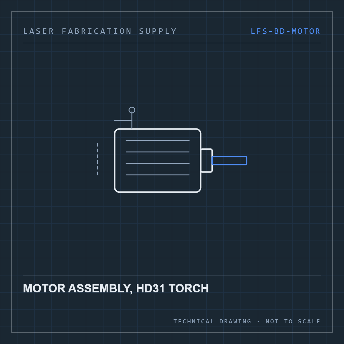 Bodor Motor assembly, HD31 torch — technical drawing