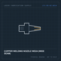 Bodor Copper welding nozzle WD24 (wide seam) — technical drawing