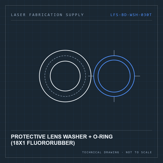Bodor Protective lens washer + O-ring (18x1 fluororubber) — technical drawing